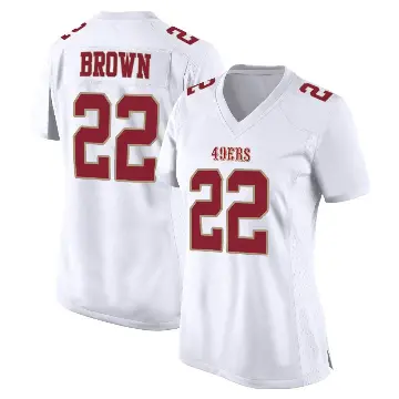 ＃22 Women's Tre Brown White Game San Francisco 49ers Fashion Jersey