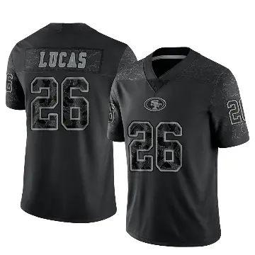 ＃26 Youth Chase Lucas Black Limited San Francisco 49ers Reflective Jersey