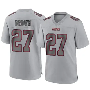 ＃27 Men's Ji'Ayir Brown Gray Game San Francisco 49ers Atmosphere Fashion Jersey