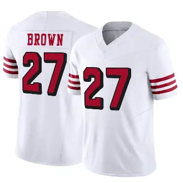 ＃27 Men's Ji'Ayir Brown White Limited San Francisco 49ers Alternate Vapor F.U.S.E. Jersey