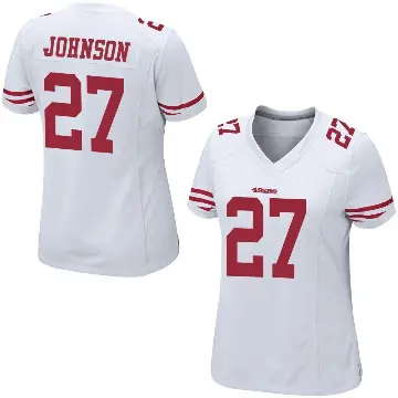 ＃27 Women's Dontae Johnson White Game San Francisco 49ers Jersey