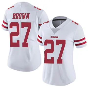 ＃27 Women's Ji'Ayir Brown White Limited San Francisco 49ers Vapor Untouchable Jersey