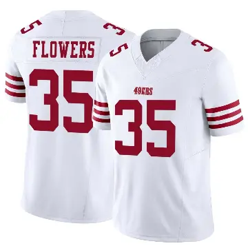 ＃35 Men's Dallis Flowers White Limited San Francisco 49ers Vapor F.U.S.E. Jersey