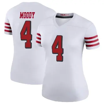 ＃4 Women's Jake Moody White Legend San Francisco 49ers Color Rush Jersey