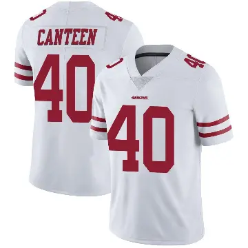 ＃40 Men's Derrick Canteen White Limited San Francisco 49ers Vapor Untouchable Jersey
