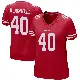 ＃40 Women's Pat O'Donnell Red Game San Francisco 49ers Team Color Jersey