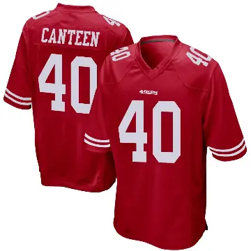 ＃40 Youth Derrick Canteen Red Game San Francisco 49ers Team Color Jersey