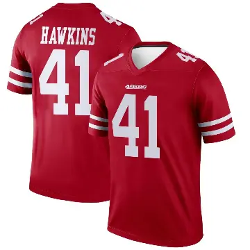 ＃41 Men's Tayler Hawkins Scarlet Legend San Francisco 49ers Jersey