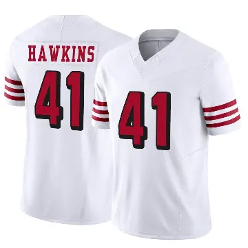 ＃41 Men's Tayler Hawkins White Limited San Francisco 49ers Alternate Vapor F.U.S.E. Jersey