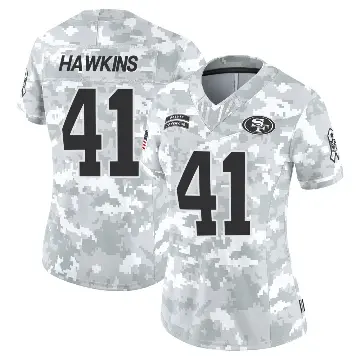 ＃41 Women's Tayler Hawkins Arctic Camo Limited San Francisco 49ers Francisco 2024 Salute to Service Jersey
