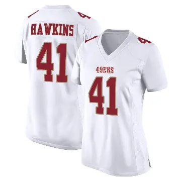 ＃41 Women's Tayler Hawkins White Game San Francisco 49ers Fashion Jersey