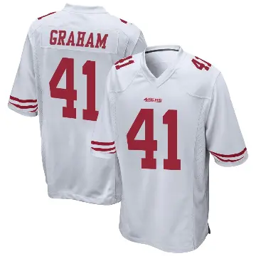 ＃41 Youth Jalen Graham White Game San Francisco 49ers Jersey