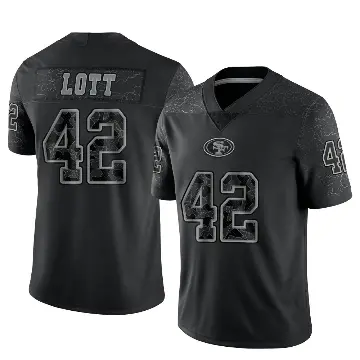 ＃42 Men's Ronnie Lott Black Limited San Francisco 49ers Reflective Jersey