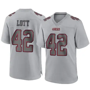 ＃42 Men's Ronnie Lott Gray Game San Francisco 49ers Atmosphere Fashion Jersey