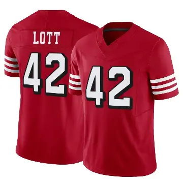 ＃42 Men's Ronnie Lott Scarlet Limited San Francisco 49ers Alternate Vapor F.U.S.E. Jersey