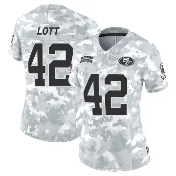 ＃42 Women's Ronnie Lott Arctic Camo Limited San Francisco 49ers Francisco 2024 Salute to Service Jersey