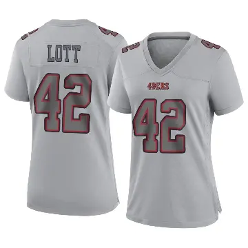 ＃42 Women's Ronnie Lott Gray Game San Francisco 49ers Atmosphere Fashion Jersey