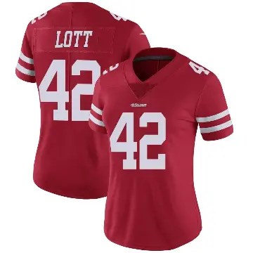 ＃42 Women's Ronnie Lott Red Limited San Francisco 49ers Team Color Vapor Untouchable Jersey