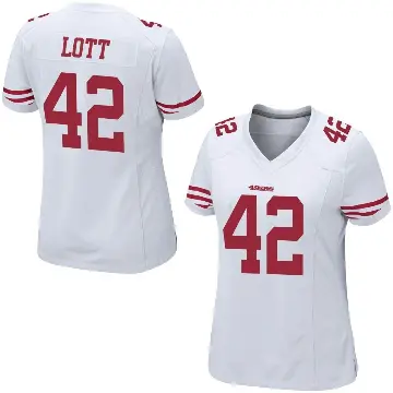 ＃42 Women's Ronnie Lott White Game San Francisco 49ers Jersey