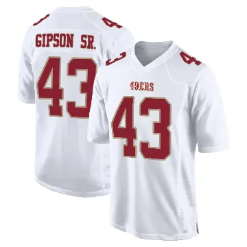 ＃43 Men's Tashaun Gipson Sr. White Game San Francisco 49ers Fashion Jersey
