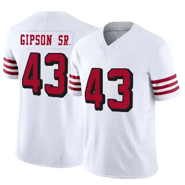＃43 Men's Tashaun Gipson Sr. White Limited San Francisco 49ers Alternate Vapor F.U.S.E. Jersey