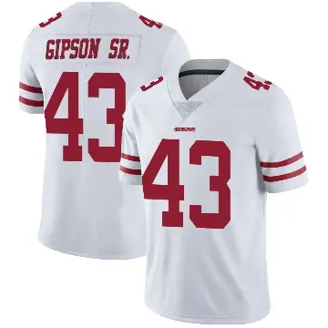 ＃43 Men's Tashaun Gipson Sr. White Limited San Francisco 49ers Vapor Untouchable Jersey