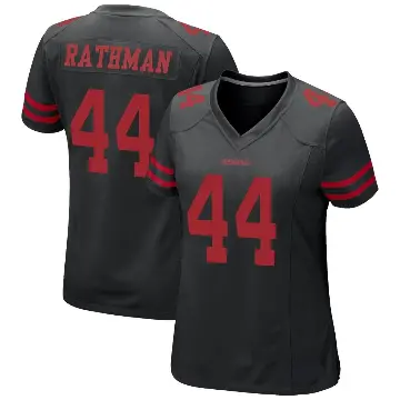 ＃44 Women's Tom Rathman Black Game San Francisco 49ers Alternate Jersey