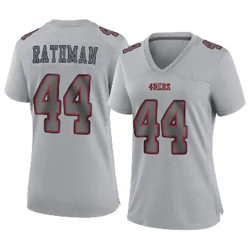 ＃44 Women's Tom Rathman Gray Game San Francisco 49ers Atmosphere Fashion Jersey
