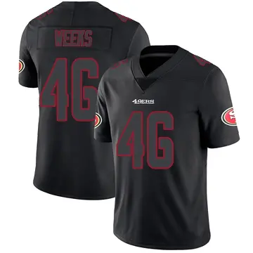 ＃46 Youth Jon Weeks Black Impact Limited San Francisco 49ers Jersey