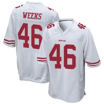 ＃46 Youth Jon Weeks White Game San Francisco 49ers Jersey