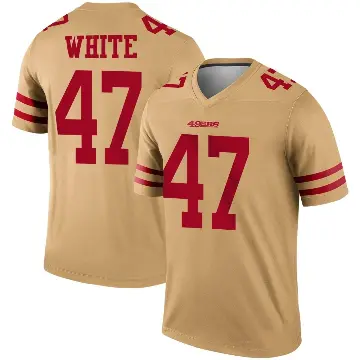 ＃47 Men's DaShaun White Gold Legend San Francisco 49ers Inverted Jersey
