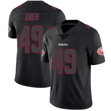 ＃49 Men's Corey Kiner Black Impact Limited San Francisco 49ers Jersey