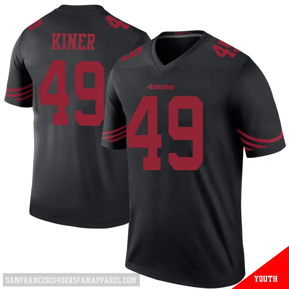 ＃49 Youth Corey Kiner Black Legend San Francisco 49ers Color Rush Jersey