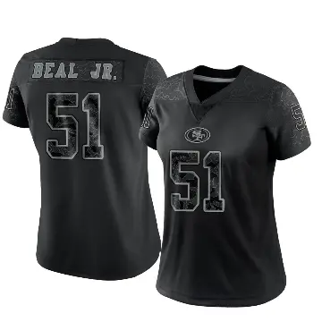 ＃51 Women's Robert Beal Jr. Black Limited San Francisco 49ers Reflective Jersey