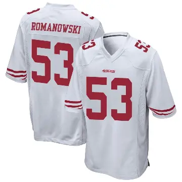＃53 Men's Bill Romanowski White Game San Francisco 49ers Jersey