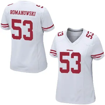 ＃53 Women's Bill Romanowski White Game San Francisco 49ers Jersey