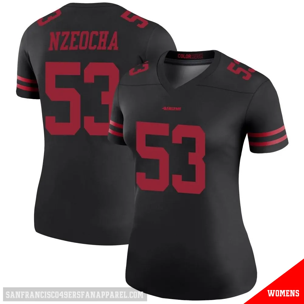 ＃53 Women's Mark Nzeocha Black Legend San Francisco 49ers Color Rush Jersey