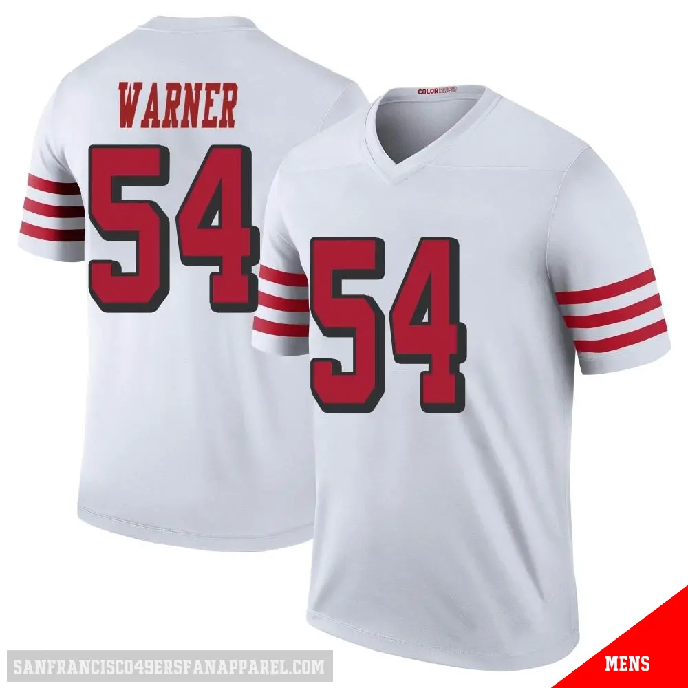 ＃54 Men's Fred Warner White Legend San Francisco 49ers Color Rush Jersey