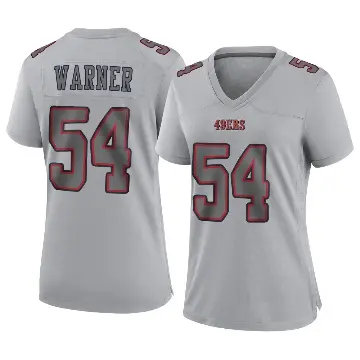 ＃54 Women's Fred Warner Gray Game San Francisco 49ers Atmosphere Fashion Jersey