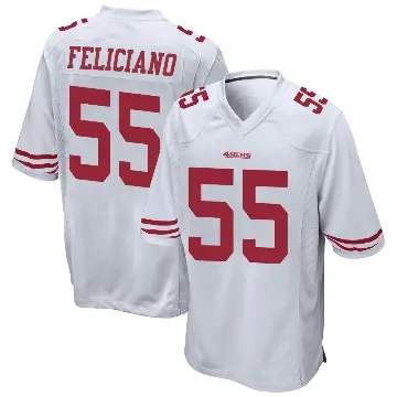 ＃55 Men's Jon Feliciano White Game San Francisco 49ers Jersey