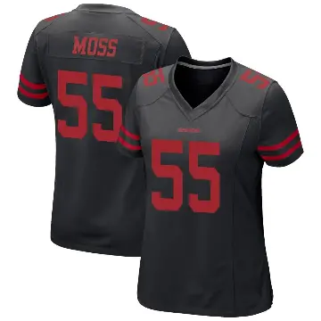 ＃55 Women's Drew Moss Black Game San Francisco 49ers Alternate Jersey