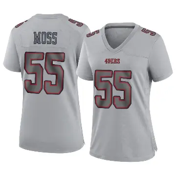 ＃55 Women's Drew Moss Gray Game San Francisco 49ers Atmosphere Fashion Jersey
