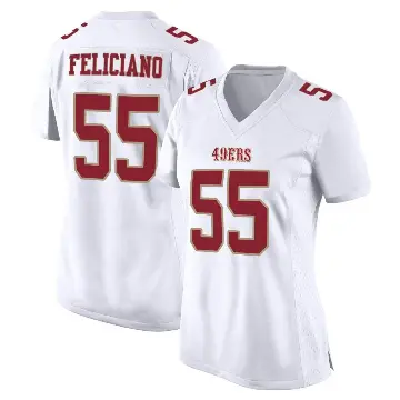 ＃55 Women's Jon Feliciano White Game San Francisco 49ers Fashion Jersey