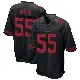 ＃55 Youth Drew Moss Black Game San Francisco 49ers Alternate Jersey