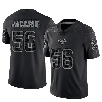 ＃56 Men's Tarron Jackson Black Limited San Francisco 49ers Reflective Jersey