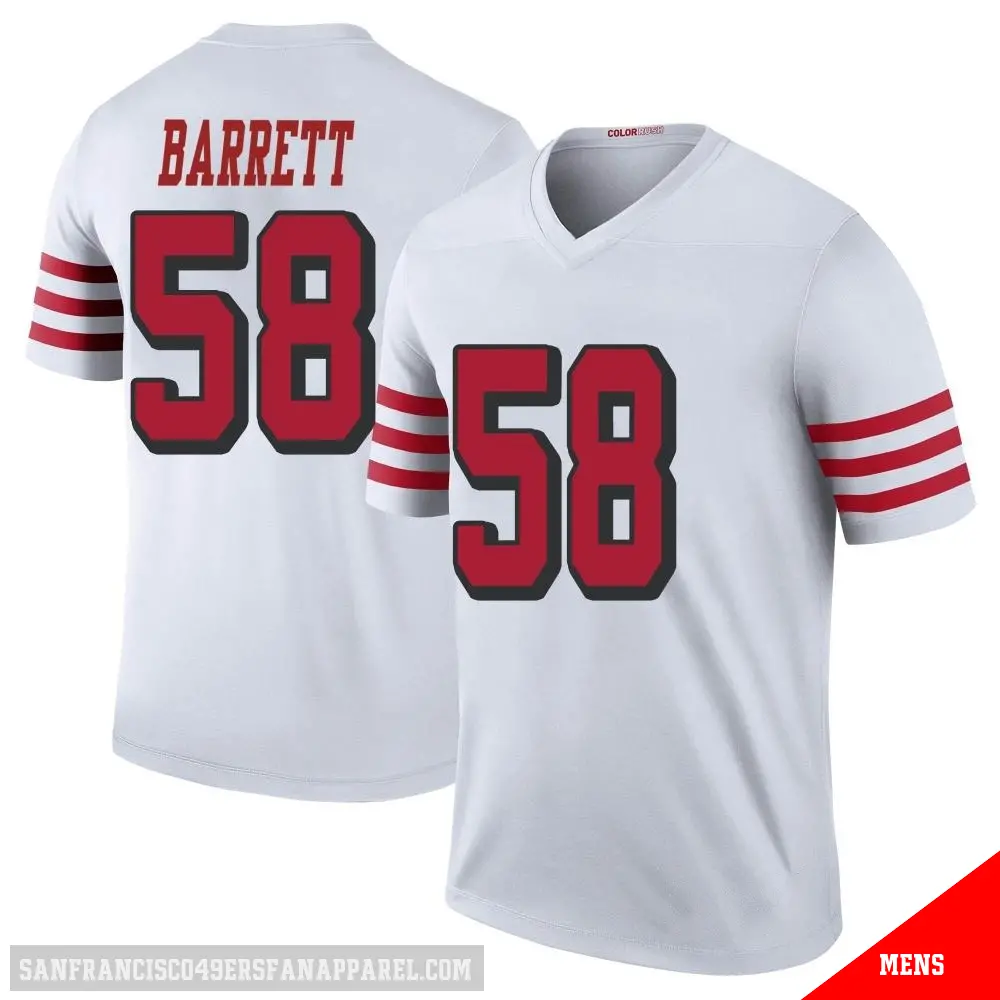 ＃58 Men's Alex Barrett White Legend San Francisco 49ers Color Rush Jersey