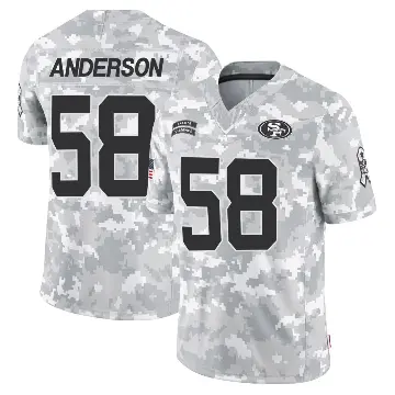 ＃58 Men's Evan Anderson Arctic Camo Limited San Francisco 49ers 2024 Salute to Service Jersey