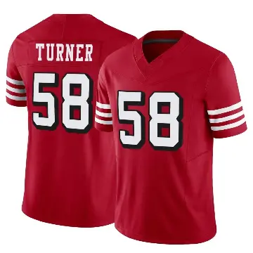 ＃58 Men's Keena Turner Scarlet Limited San Francisco 49ers Alternate Vapor F.U.S.E. Jersey