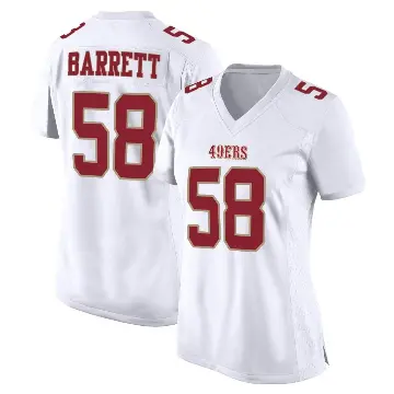 ＃58 Women's Alex Barrett White Game San Francisco 49ers Fashion Jersey
