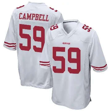 ＃59 Men's De'Vondre Campbell White Game San Francisco 49ers Jersey